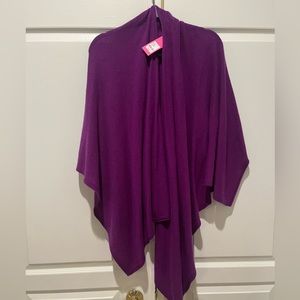 One size fits all purple berry Terri cashmere wrap